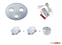 Lumoluce | LED inbouwplaat set | 2 LEDs + Bewegingsmelder | Rond