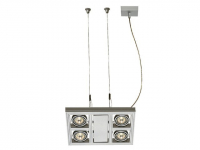 LED Hanglamp | AIXLIGHT SQUARE MR16 zilvergrijs 4xGU5,3 | 4 x 5,5W LED | Met kabels